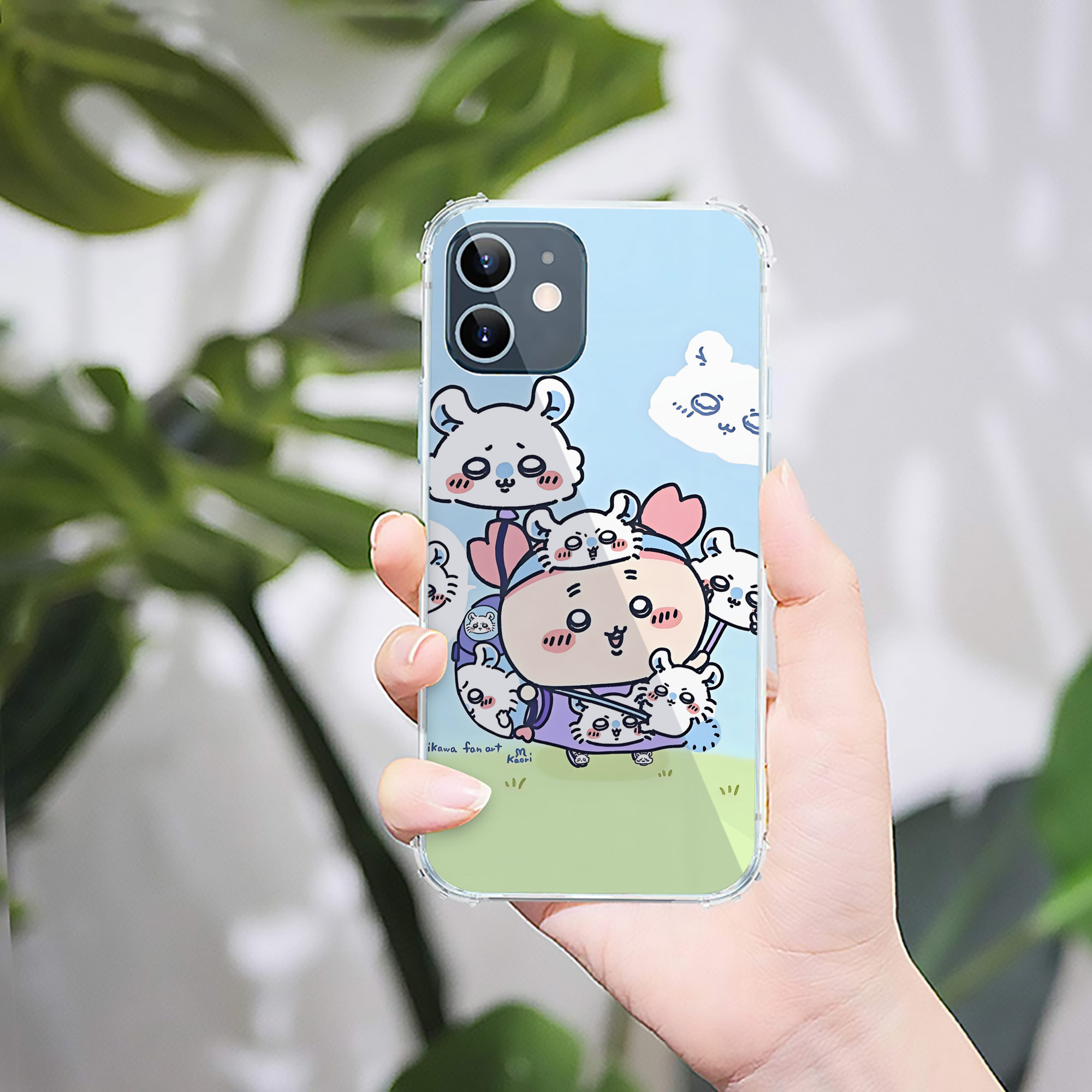 （画像用） ちいかわ Chii-kawa 【iPhone 12シリーズ対応】透明スマホケース（クリアソフトケース）